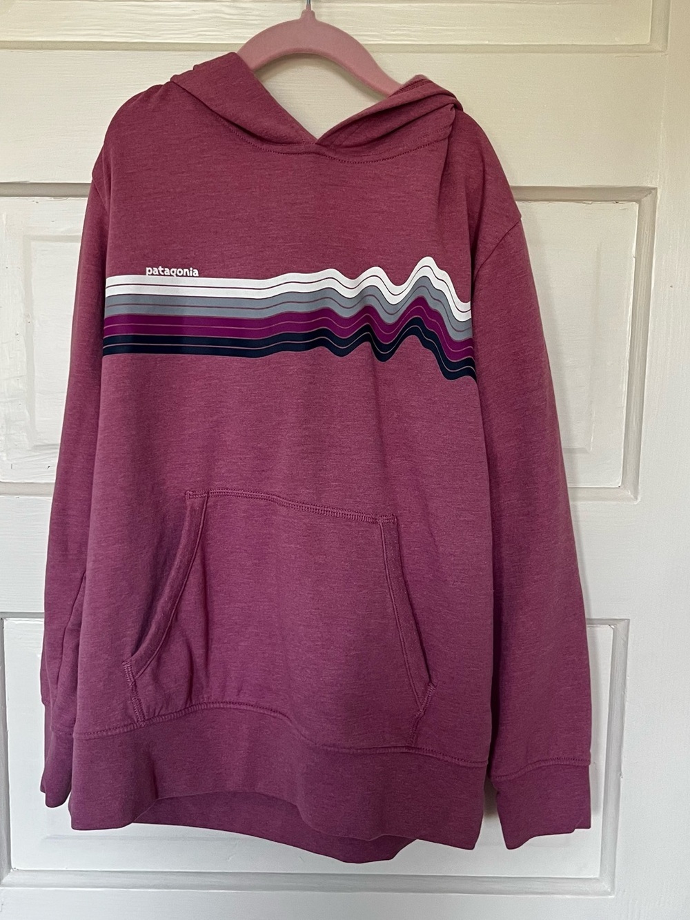 Patagonia Kids Graphic Hoodie | Pink Pullover Hoodie | Excellent Condition | L - Picture 2 of 13